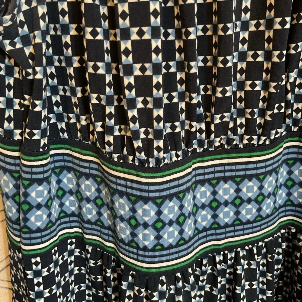 Women's Max Studio‎ Blue Geometric Print Sundress - Size XS